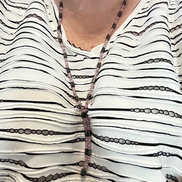 2/$15 Magnetite & pink faceted beads multifunctional bracelet/necklace - Picture 4 of 14